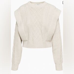 Babaton Seek Sweater 100% Extra - Fine Merino Wool Cable Knit Size XXS